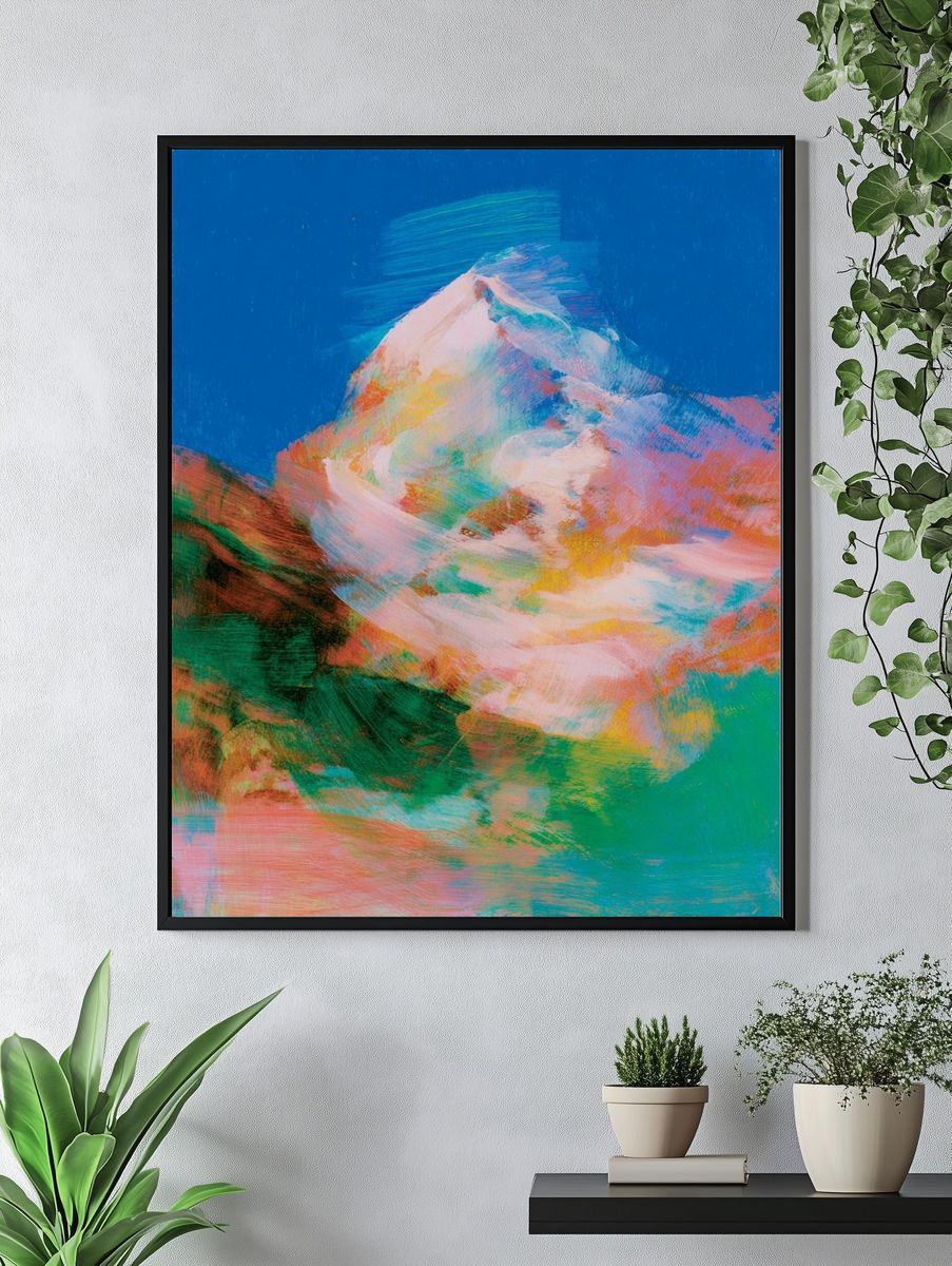 Colorful Mountain Abstract Poster. — room view 4