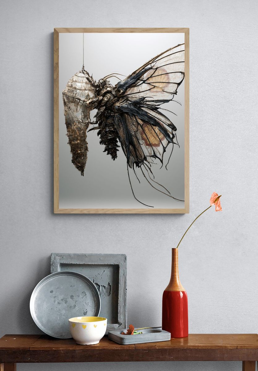 Mechanical Moth Abstract Print. — room view 3