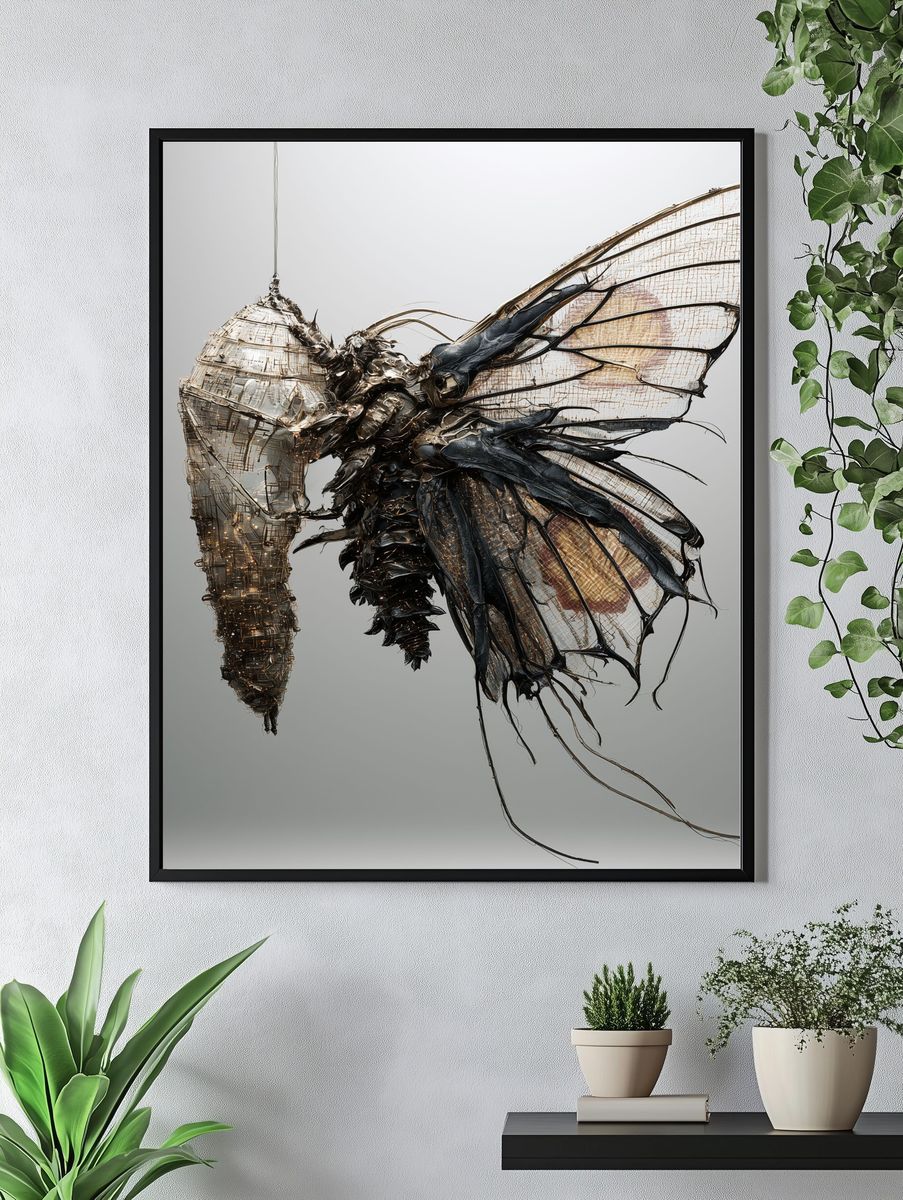 Mechanical Moth Abstract Print. — room view 4