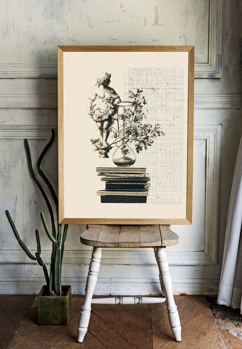 Classical Still Life Collage Print. — room view 1