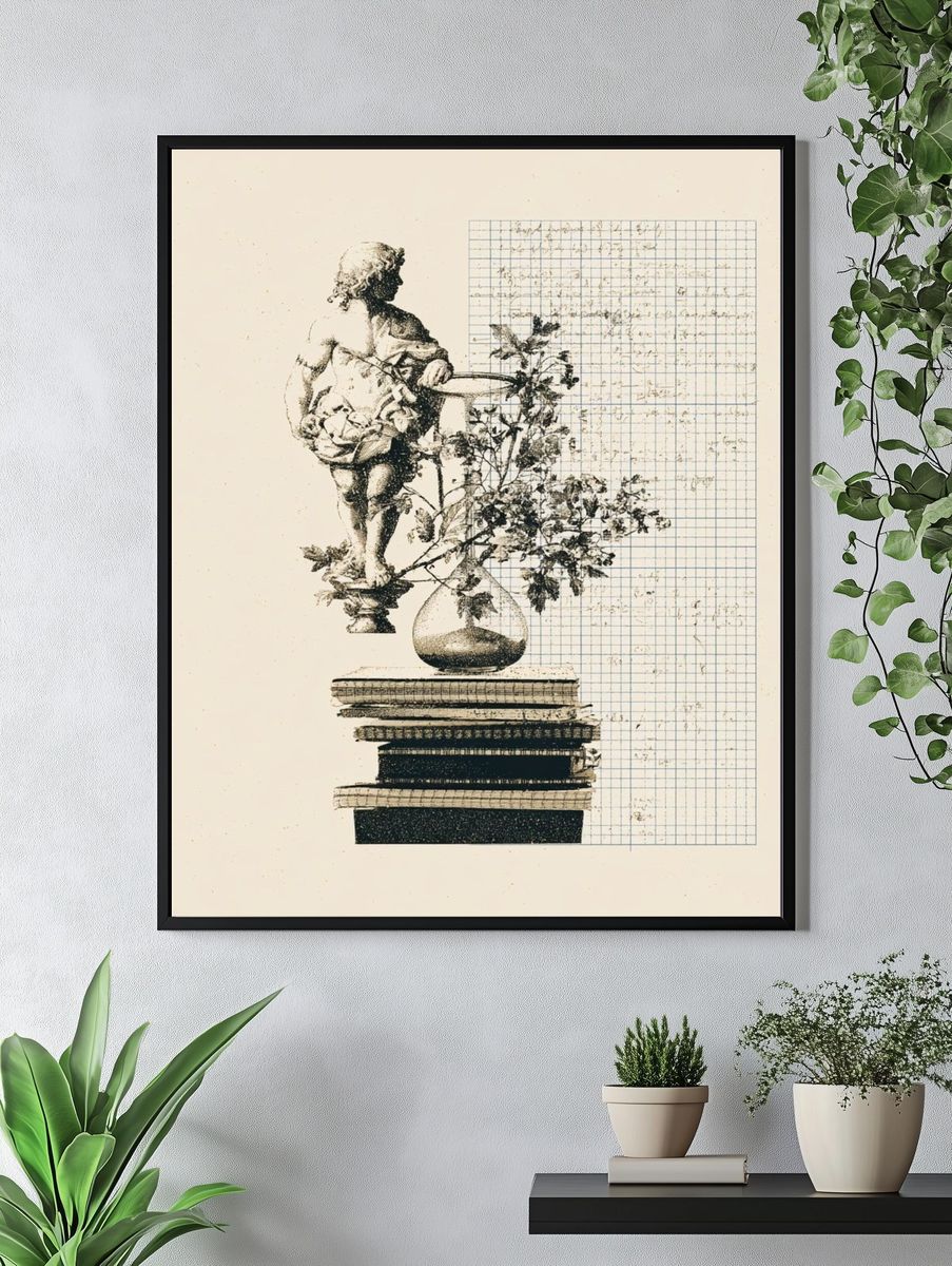 Classical Still Life Collage Print. — room view 4