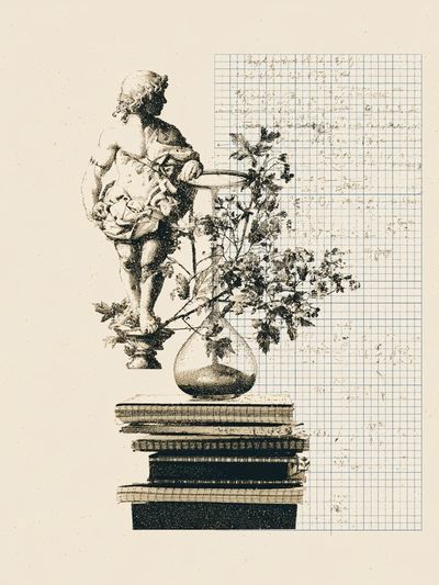 Classical Still Life Collage Print. poster