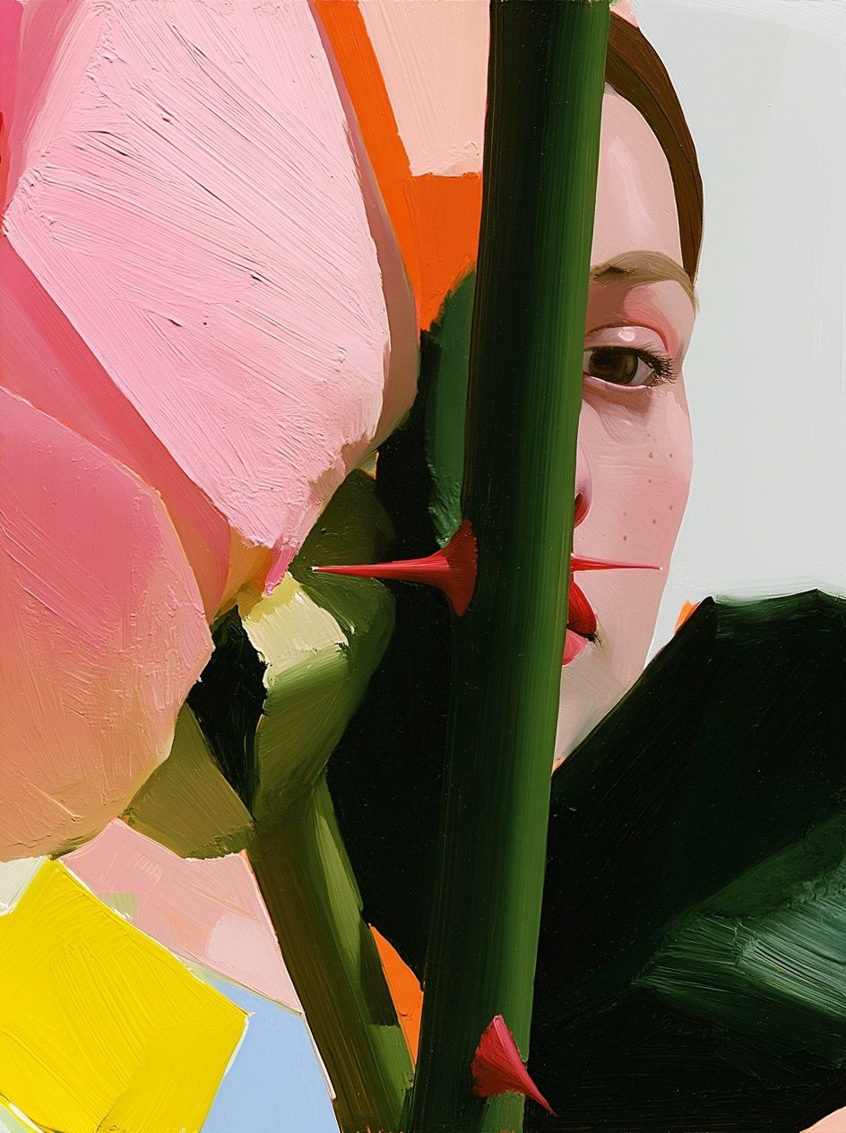 Abstract Face in Bloom Poster. poster detail