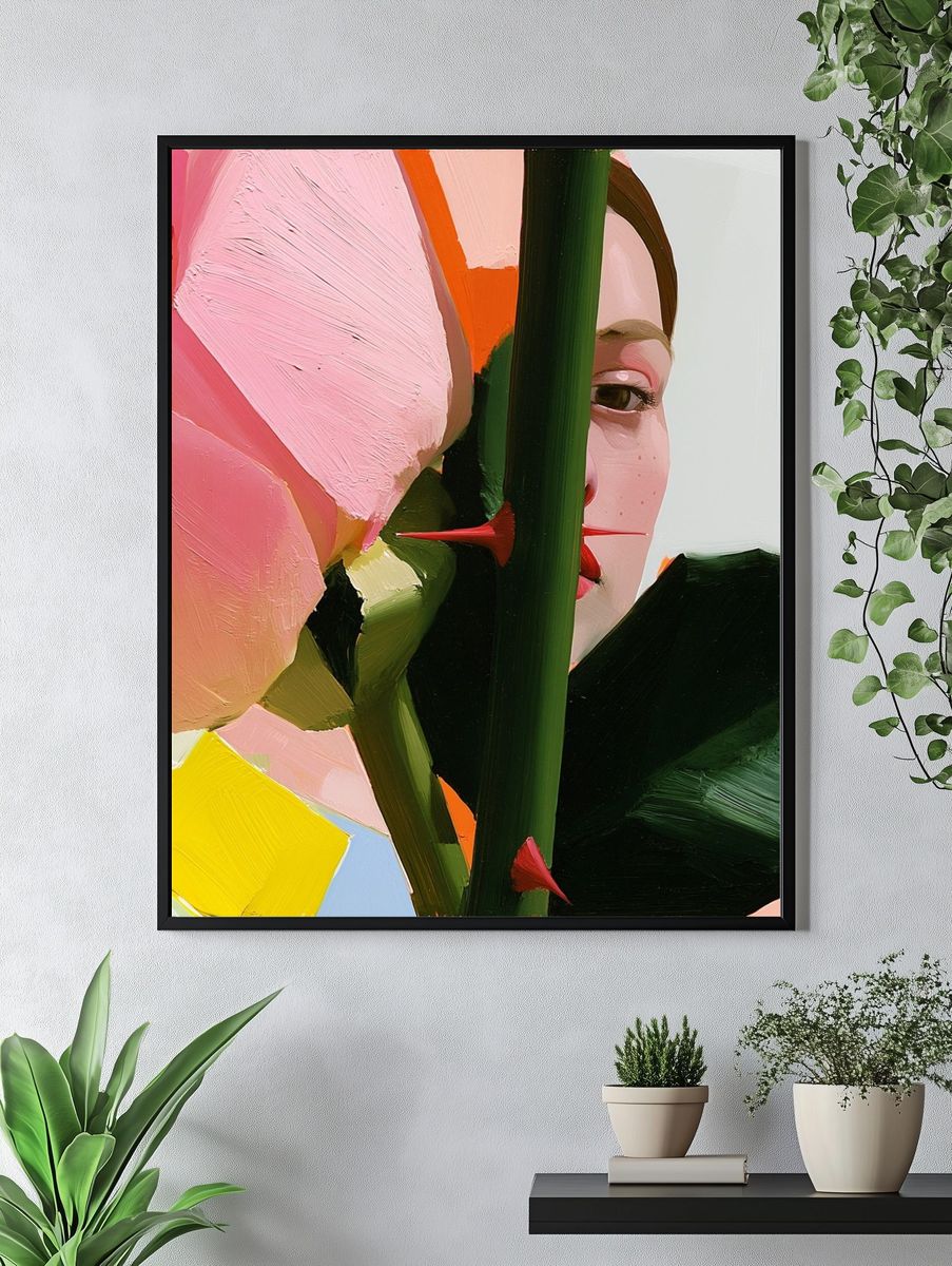 Abstract Face in Bloom Poster. — room view 4
