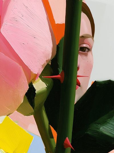 Abstract Face in Bloom Poster. poster