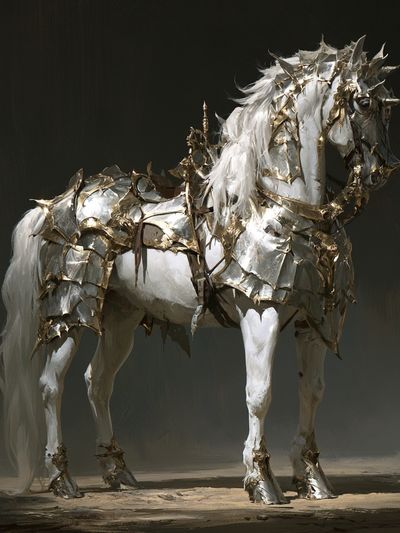 Armored White Horse Fine-Art Print.