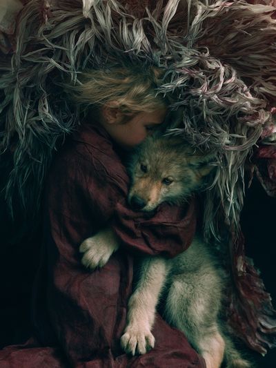 Girl and Wolf Fine-Art Poster.