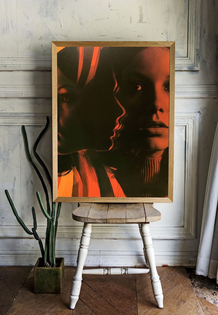 Dual Portrait Retro Print. room preview