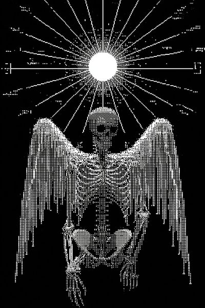 Winged Skeleton Black-White Poster.