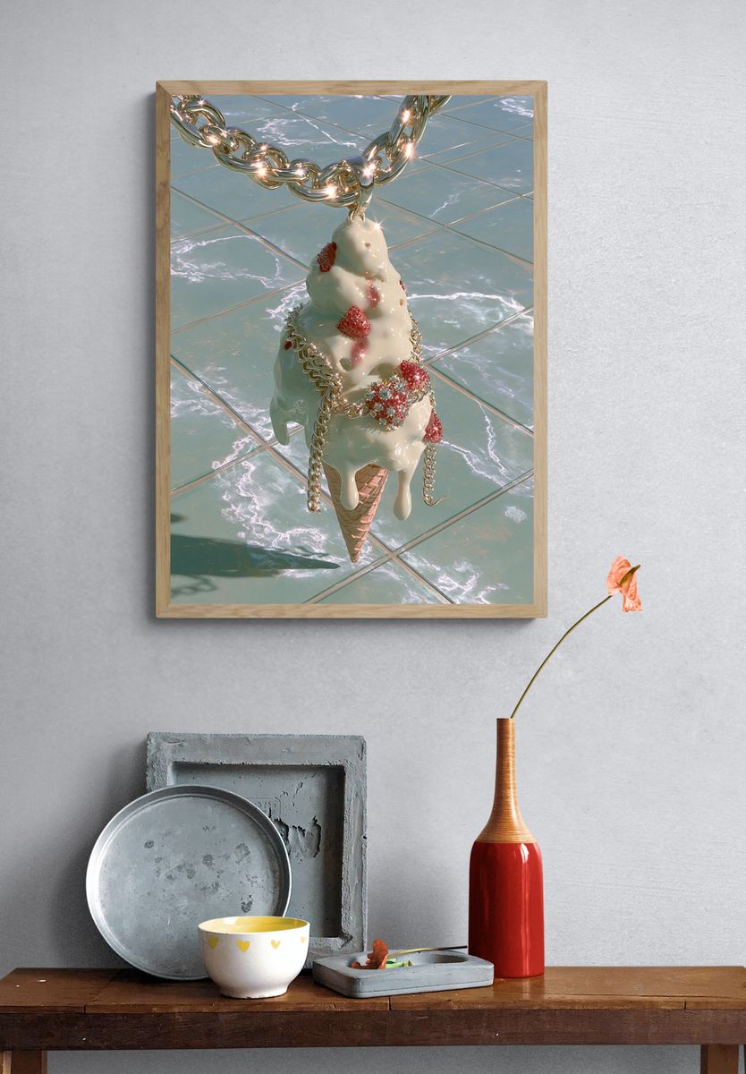 Strawberry Ice Cream Chain Poster. — room view 3