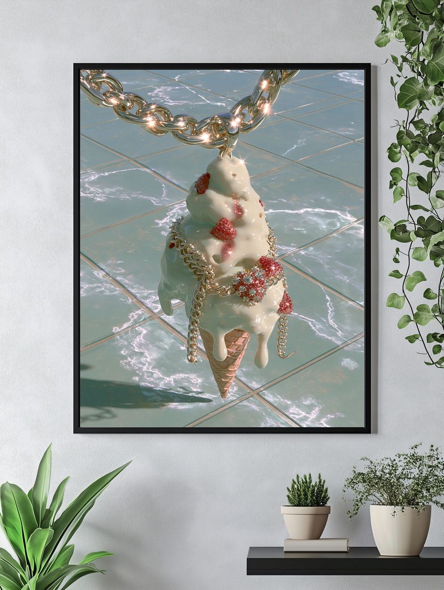 Strawberry Ice Cream Chain Poster. — room view 4