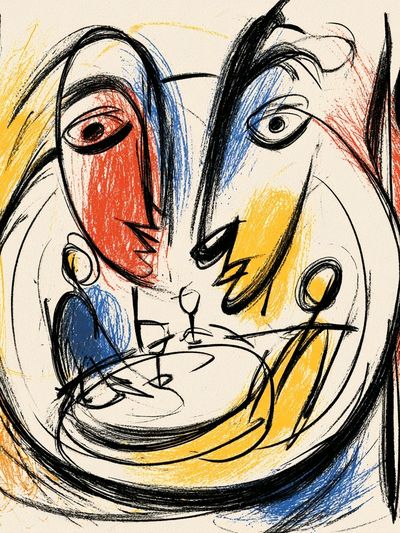 Abstract Face Sketch Poster.