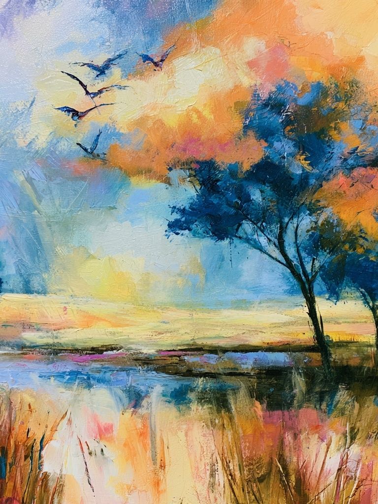 Sunset Lake Trees Fine-Art Print. poster detail