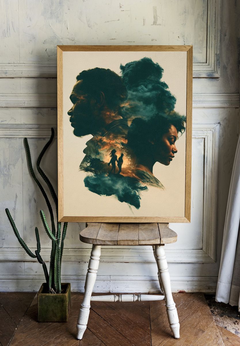 Double Exposure Portrait Print. — room view 1