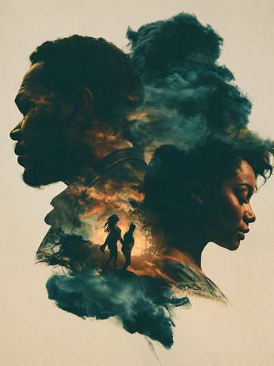 Double Exposure Portrait Print.