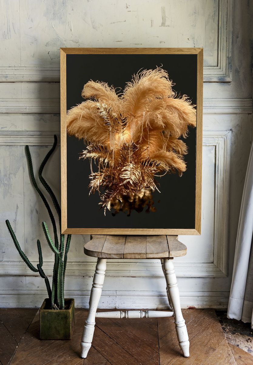 Golden Feather Bouquet Poster. room preview