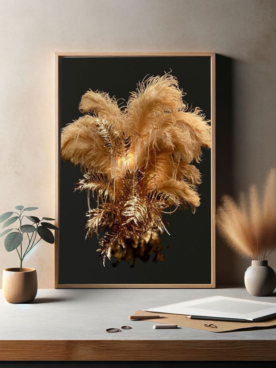 Golden Feather Bouquet Poster. — room view 2
