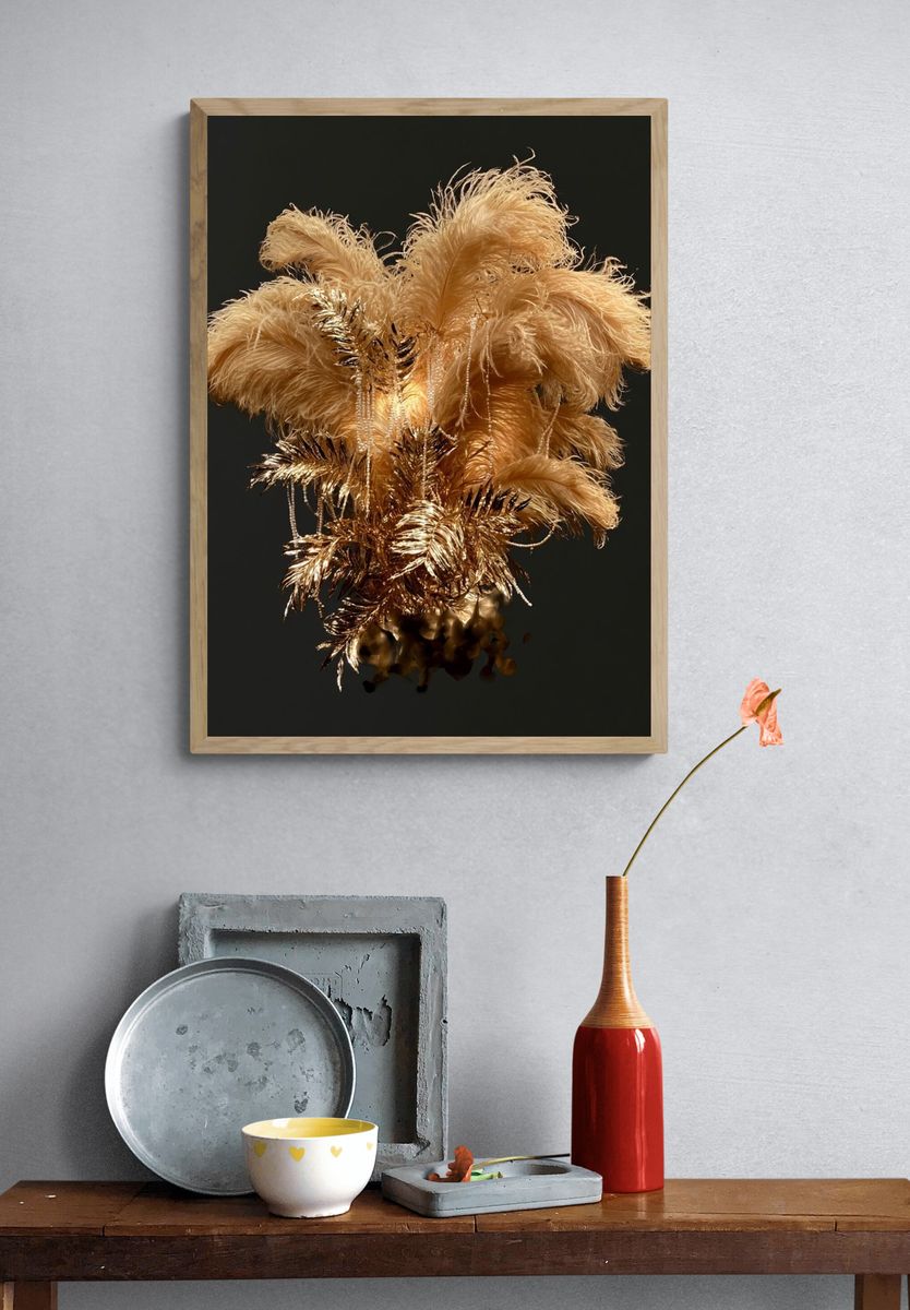 Golden Feather Bouquet Poster. — room view 3