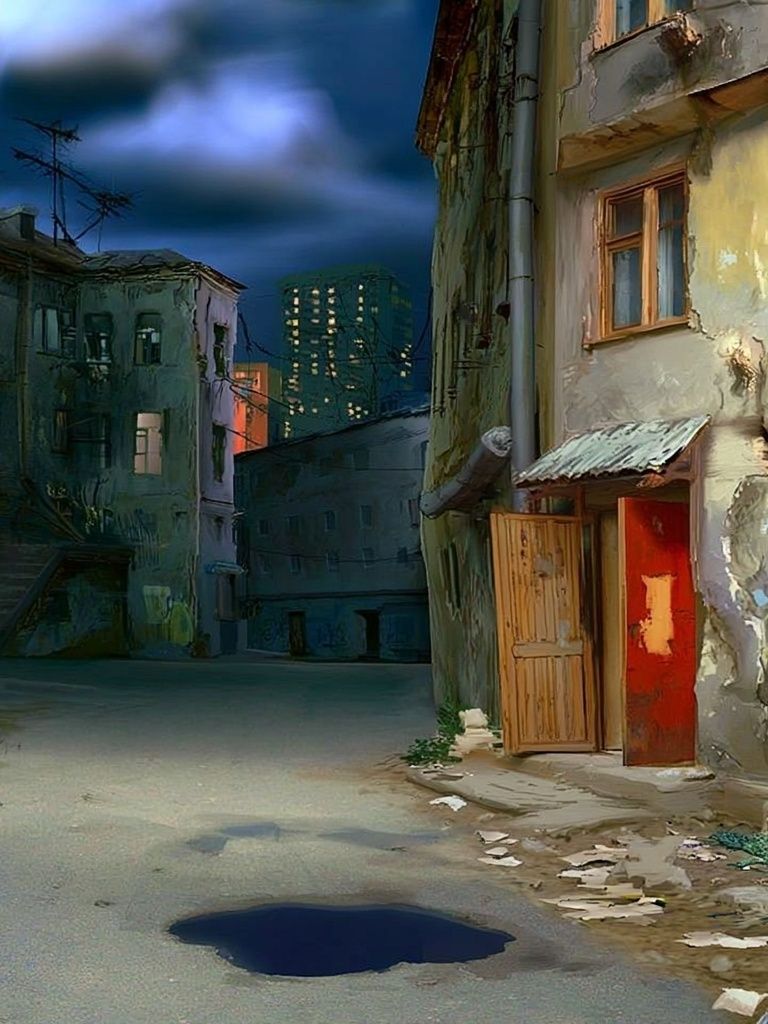 Urban Alley Nightscape Poster. poster detail
