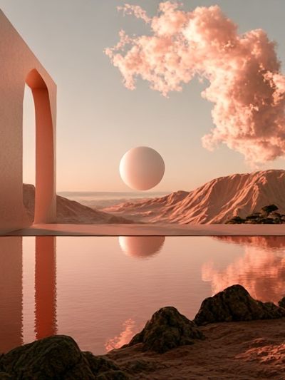Surreal Desert Horizon Print.