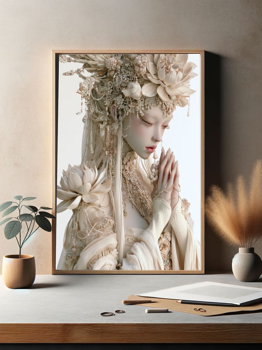 Dreamy Floral Portrait Print. — room view 2