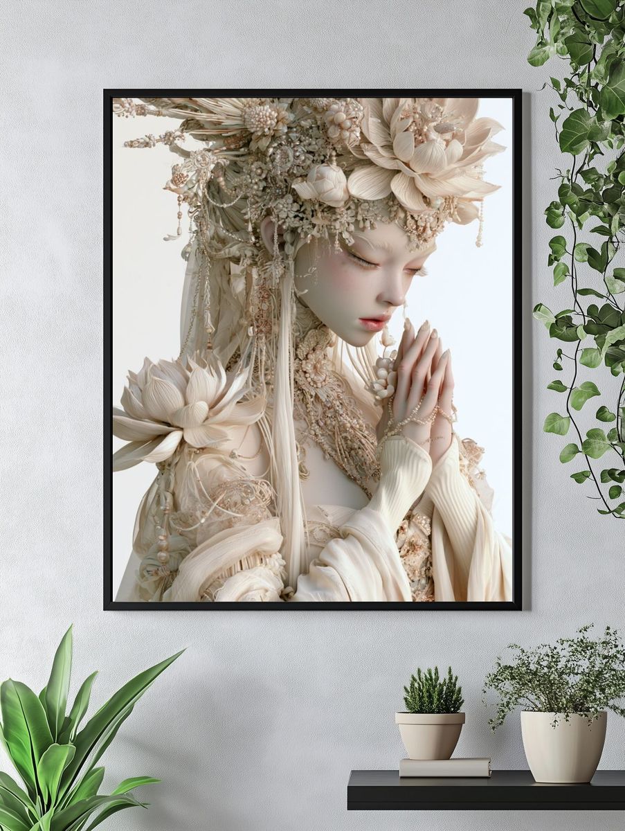 Dreamy Floral Portrait Print. — room view 4