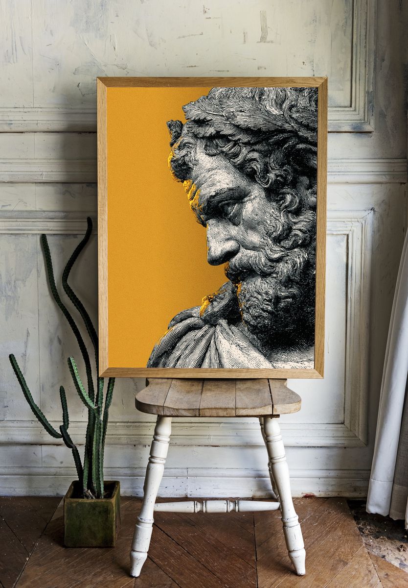 Classical Marble Bust Print. room preview