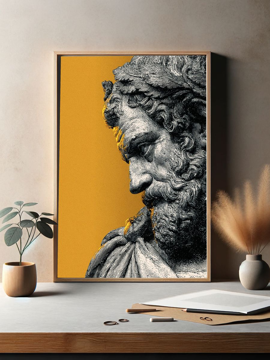 Classical Marble Bust Print. — room view 2