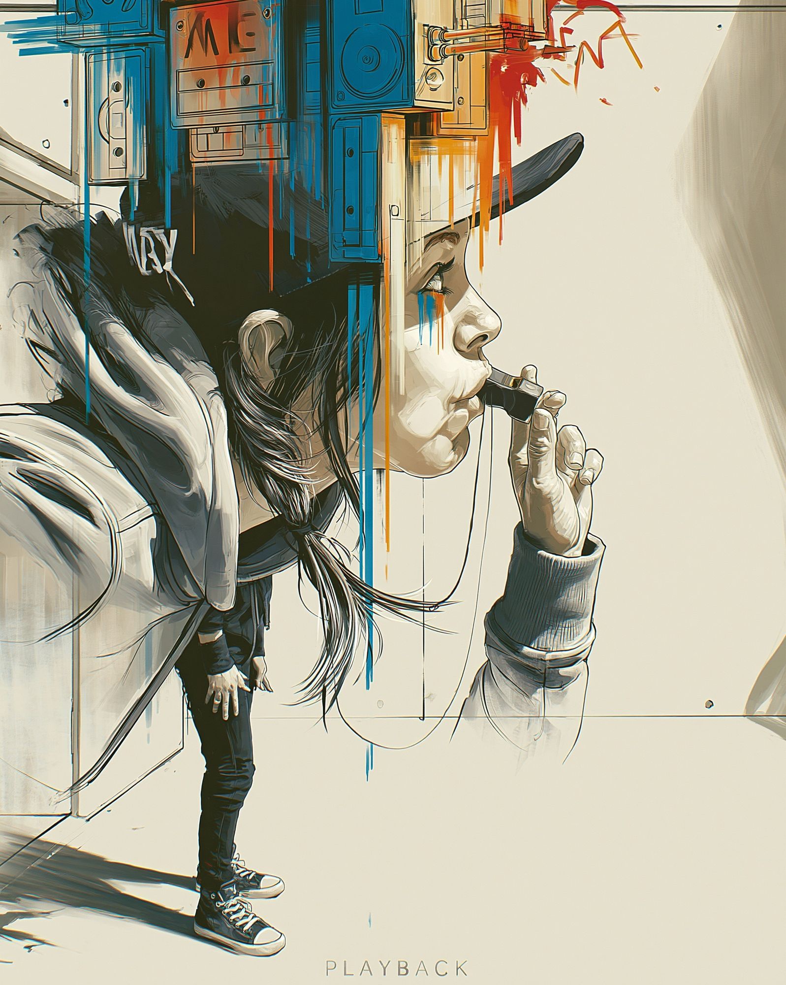 Playback Street-Art Poster. poster detail