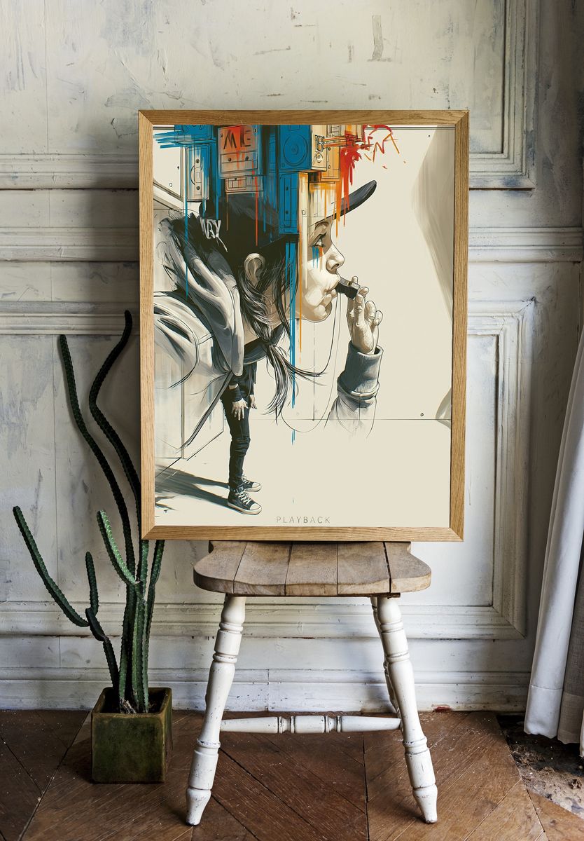 Playback Street-Art Poster. — room view 1