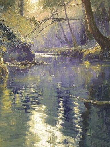 Misty Forest Stream Fine-Art Print. poster — fine-art art