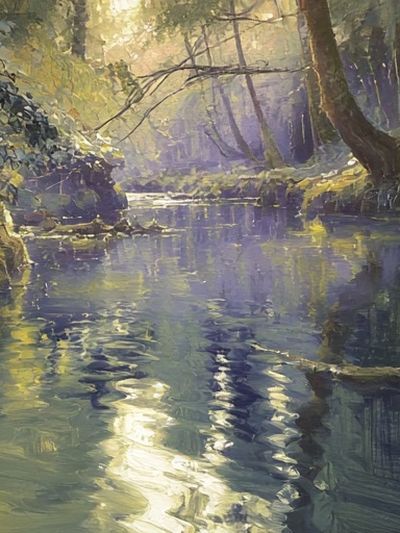 Misty Forest Stream Fine-Art Print.