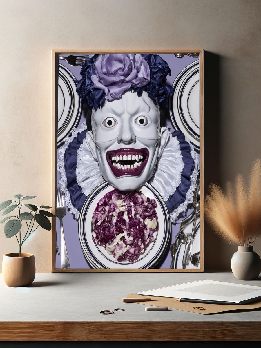 Surreal Dinner Table Portrait Print. — room view 2
