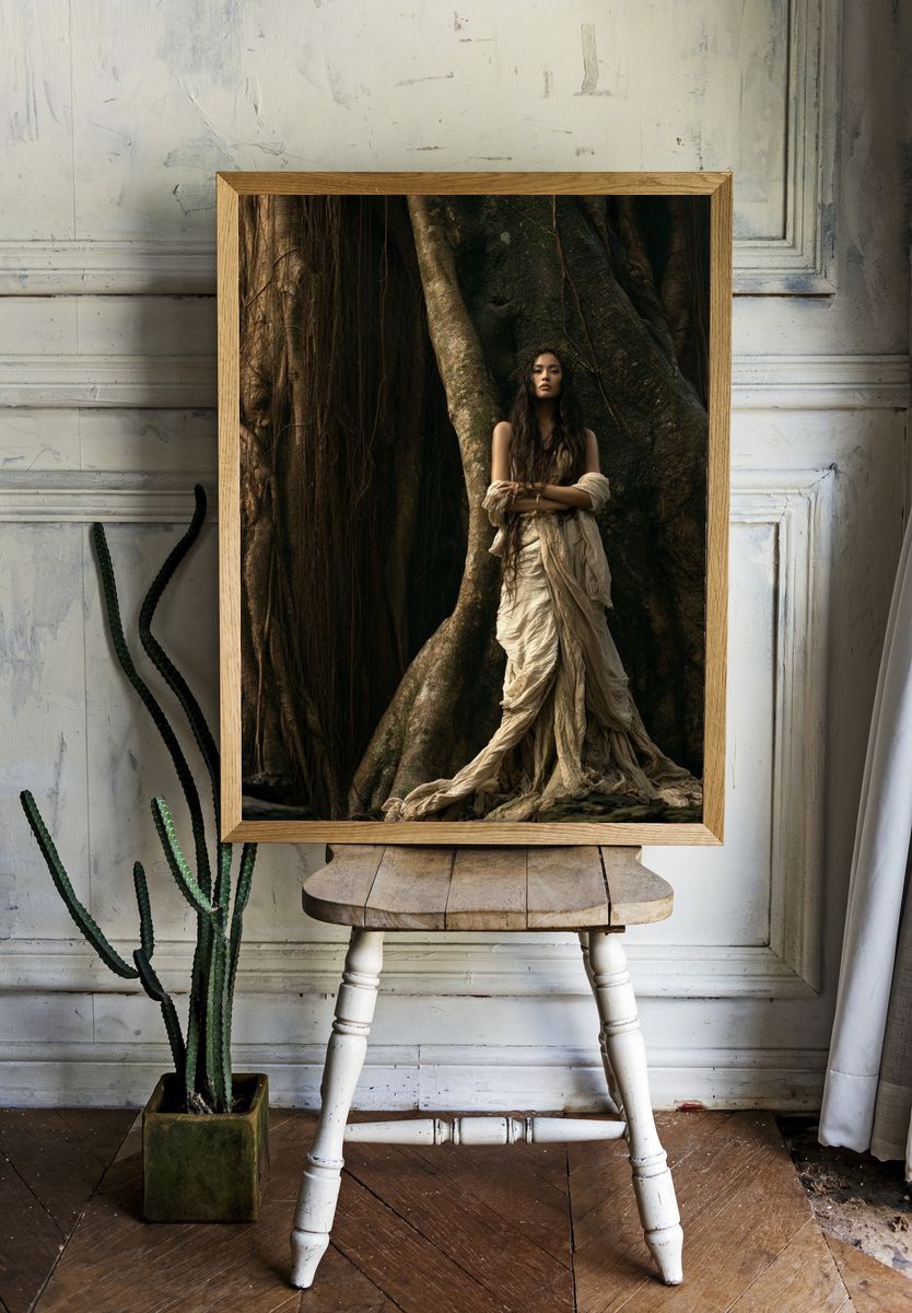 Forest Goddess Portrait Print. — room view 1