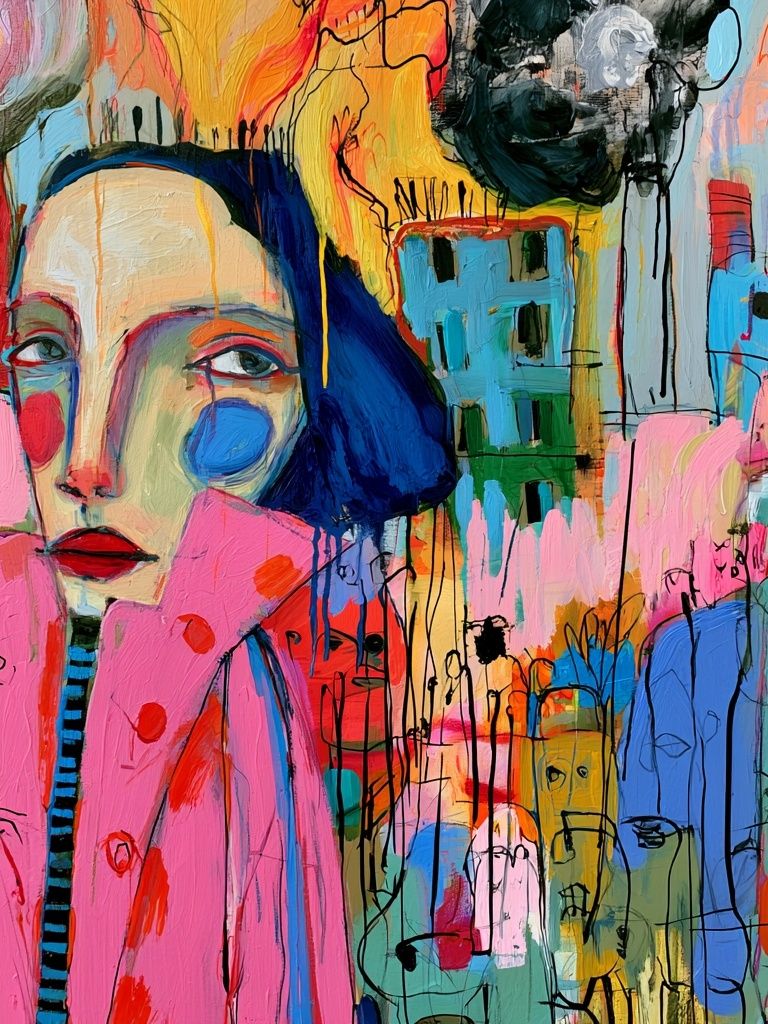 Surreal City Portrait Poster. poster detail