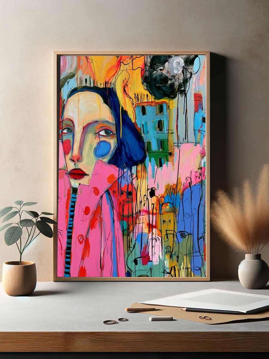 Surreal City Portrait Poster. — room view 2