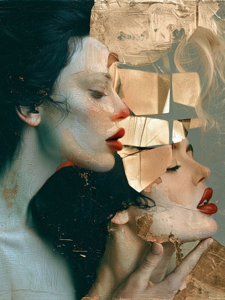 Surreal Dual Portrait Fine-Art Poster. poster — fine-art art