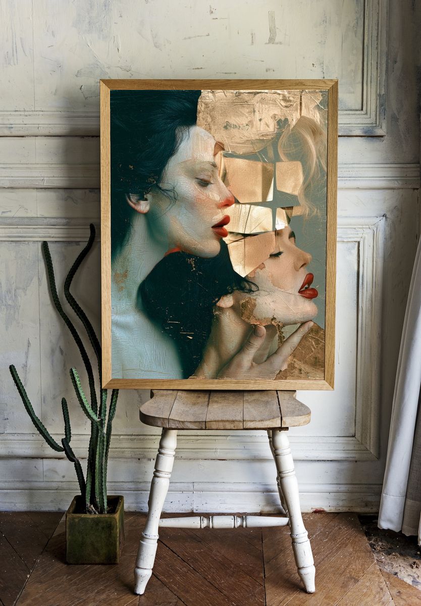 Surreal Dual Portrait Fine-Art Poster. room preview