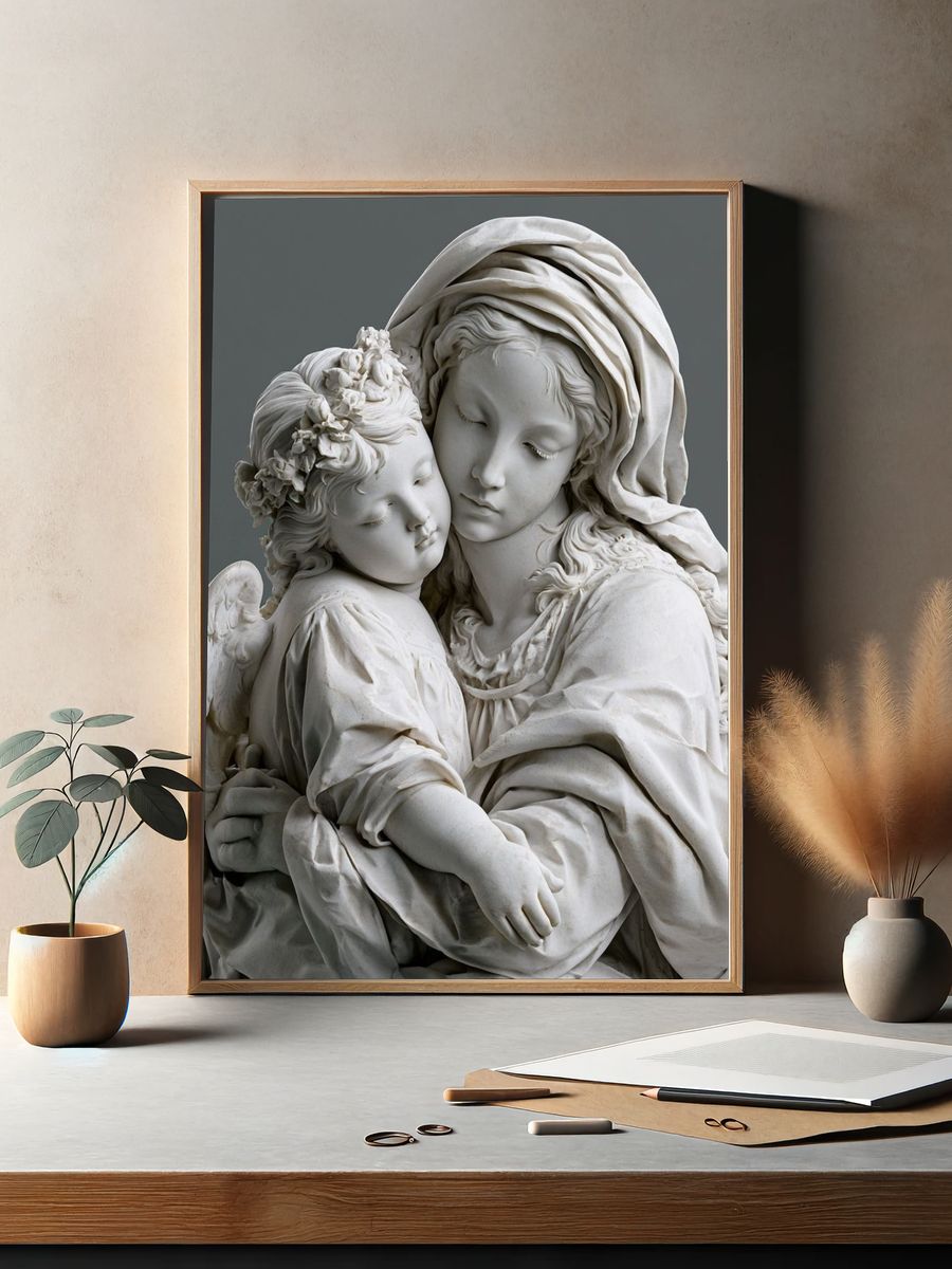 Marble Madonna and Child Fine-Art Print. — room view 2