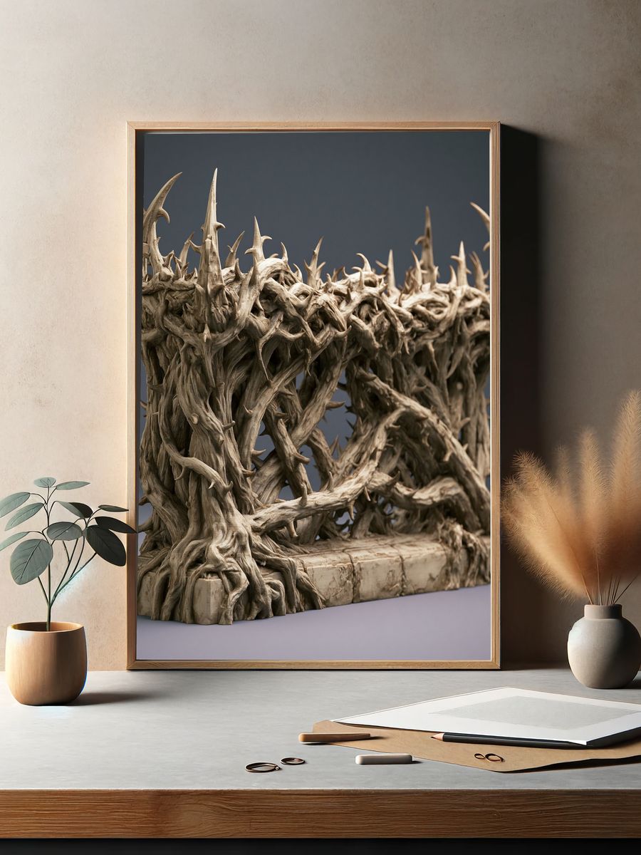 Twisted Driftwood Sculpture Print. — room view 2
