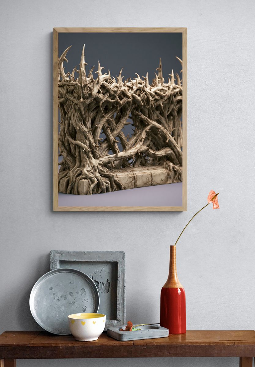 Twisted Driftwood Sculpture Print. — room view 3