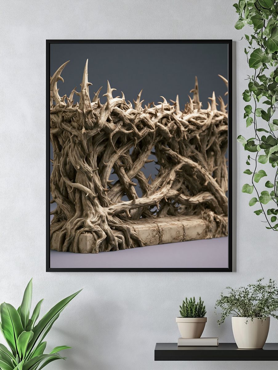 Twisted Driftwood Sculpture Print. — room view 4