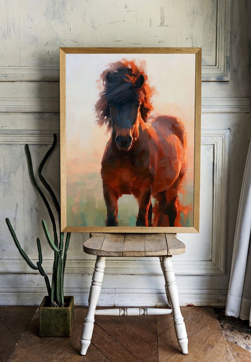 Wild Horse at Dawn — Fine-Art Print. room preview