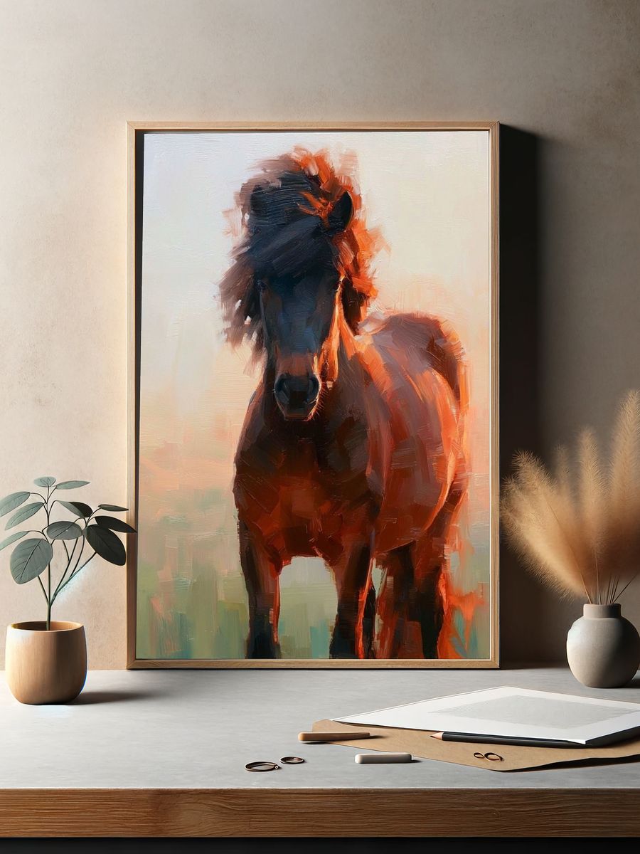 Wild Horse at Dawn — Fine-Art Print. — room view 2