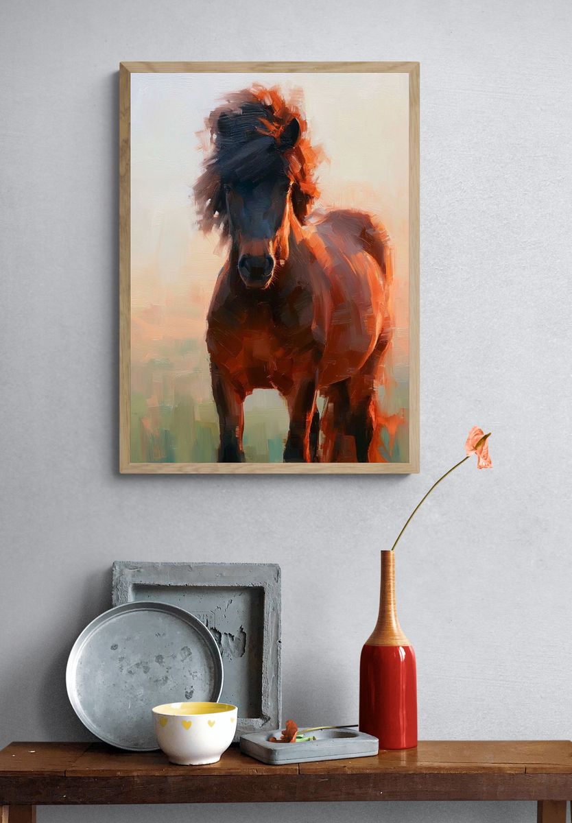 Wild Horse at Dawn — Fine-Art Print. — room view 3