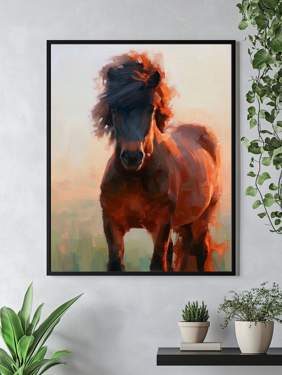 Wild Horse at Dawn — Fine-Art Print. — room view 4