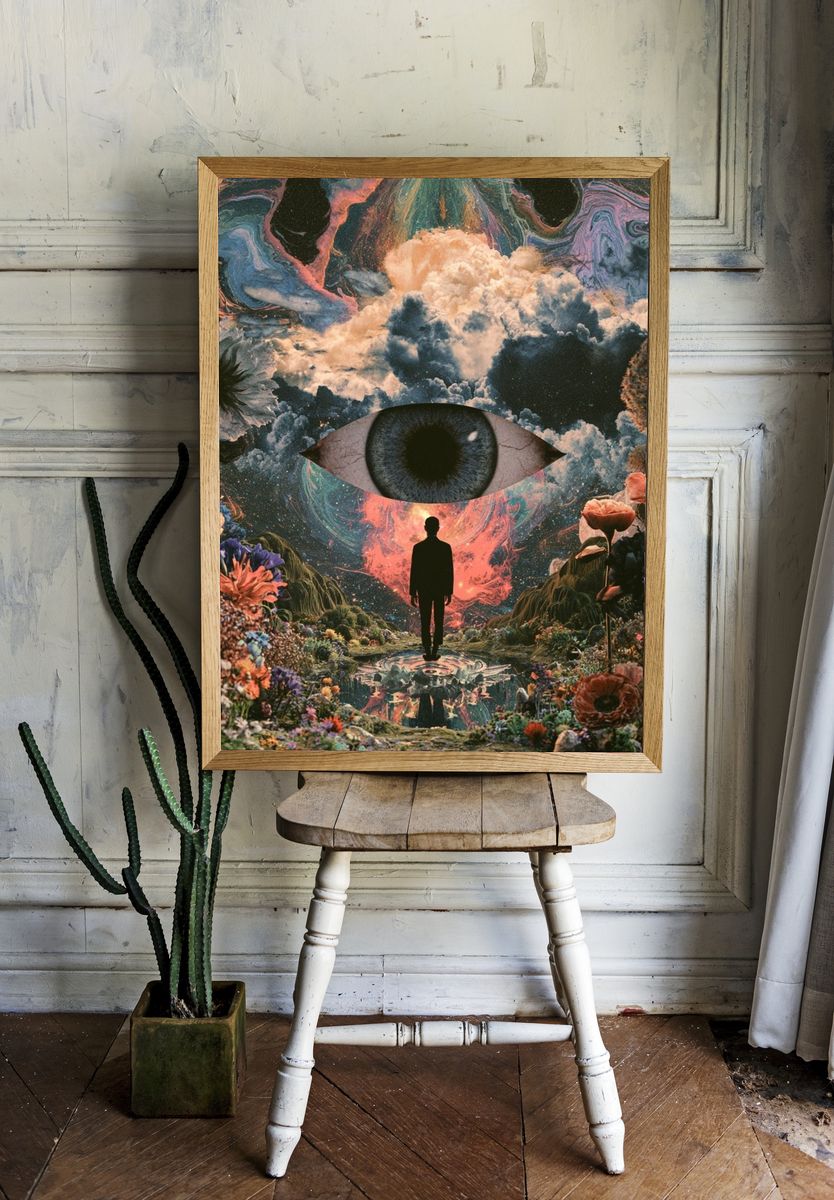Surreal Cosmic Eye Poster. room preview