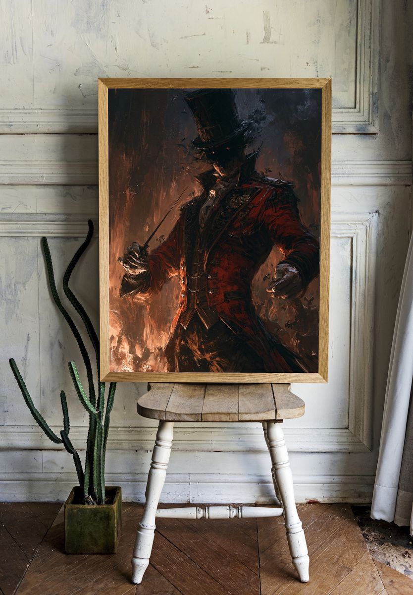 Dark Top Hat Conductor Poster. — room view 1
