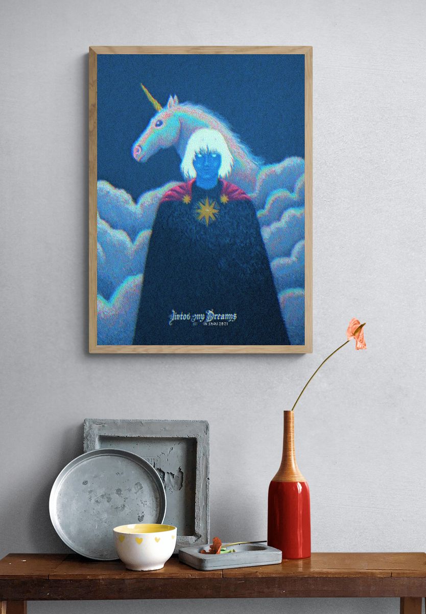 Unicorn Dreams Surrealism Poster. — room view 3