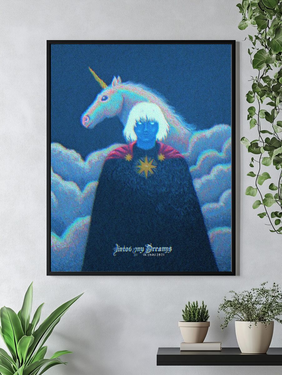 Unicorn Dreams Surrealism Poster. — room view 4